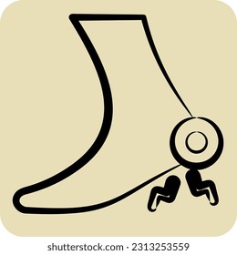 Icon Achilles. related to Body Ache symbol. hand drawn style. simple design editable. simple illustration