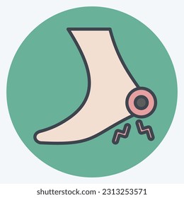 Icon Achilles. related to Body Ache symbol. color mate style. simple design editable. simple illustration