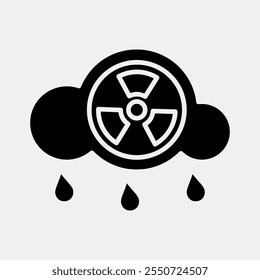 Icon acid rain. Global warming elements. Icon in glyph style.