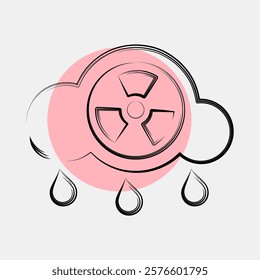 Icon acid rain. Global warming elements. Icon in color spot style.