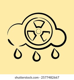 Icon acid rain. Global warming elements. Icon in hand drawn style.