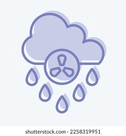 Icon Acid Rain. related to Environment symbol. two tone style. simple illustration. conservation. earth. clean