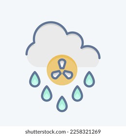 Icon Acid Rain. related to Environment symbol. doodle style. simple illustration. conservation. earth. clean