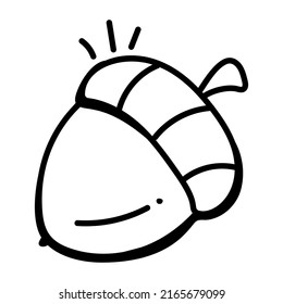 An icon of acorn hand drawn vector 

