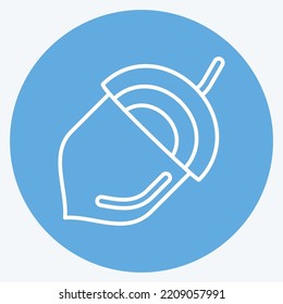 Icon Acorn. suitable for Nuts symbol. blue eyes style. simple design editable. design template vector. simple illustration