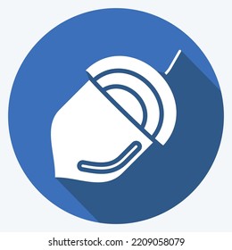 Symbol Acorn. geeignet für Nuts Symbol. langer Schattenstil. einfaches Design bearbeitbar. Designvorlage, Vektor. einfache Abbildung