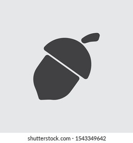 icon of an acorn. vector flat illustration