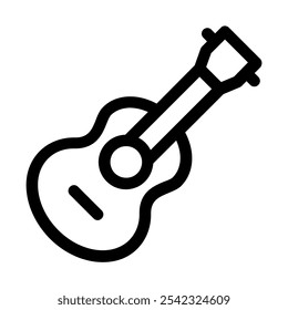 Icono de una guitarra acústica que representa música, performance y arte.