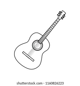 Icono de la guitarra acústica. Diseño delgado. Ilustración vectorial.