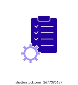 Icono de un Plan de acción, aislado contra un fondo limpio.