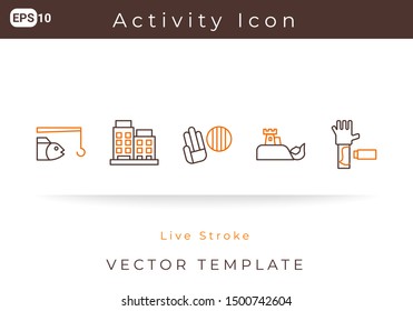 Icon Activity, Fishing, Sleep, Lotion For Website, Infographic Element. Vector Illustration