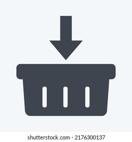 Icon Add to Basket. suitable for digital web symbol. glyph style. simple design editable. design template vector. simple symbol illustration
