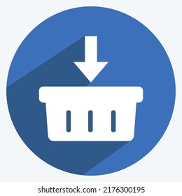 Icon Add to Basket. suitable for digital web symbol. long shadow style. simple design editable. design template vector. simple symbol illustration