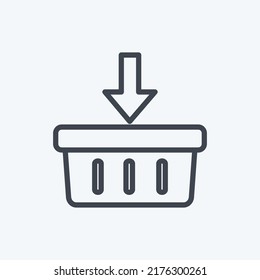 Icon Add to Basket. suitable for digital web symbol. line style. simple design editable. design template vector. simple symbol illustration