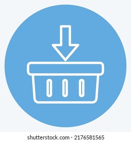 Icon Add to Basket. suitable for digital web symbol. blue eyes style. simple design editable. design template vector. simple symbol illustration