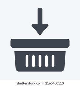 Icon Add to Basket. suitable for Education symbol. glyph style. simple design editable. design template vector. simple symbol illustration