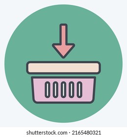 Icon Add to Basket. suitable for Education symbol. color mate style. simple design editable. design template vector. simple symbol illustration