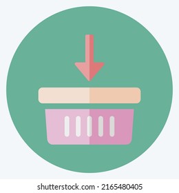 Icon Add to Basket. suitable for Education symbol. flat style. simple design editable. design template vector. simple symbol illustration