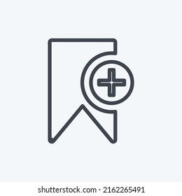 Icon Add Bookmark. suitable for User Interface symbol. line style. simple design editable. design template vector. simple symbol illustration