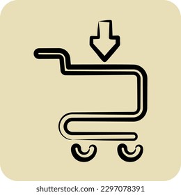 Icon Add to Cart. related to Contactless symbol. glyph style. simple design editable. simple illustration