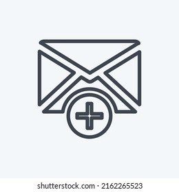 Icon Add Envelop. suitable for User Interface symbol. line style. simple design editable. design template vector. simple symbol illustration
