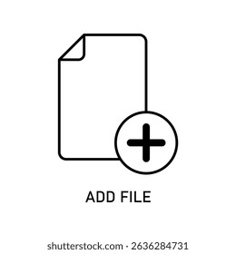 Icon a add file, isolated against a clean background.