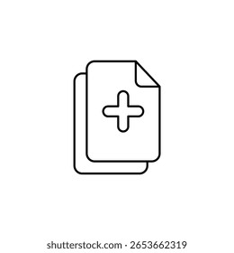 Icono de agregar un archivo, aislado en un fondo limpio.