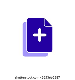 Icono de agregar un archivo, aislado en un fondo limpio.