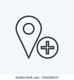 Icon Add Location. suitable for User Interface symbol. line style. simple design editable. design template vector. simple symbol illustration