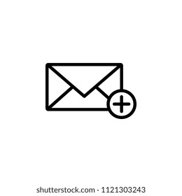 The icon of Add Message. Simple outline icon illustration, vector of Add Message for a website or mobile application on white background