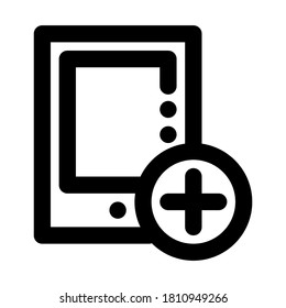 icon  Add Phone, Add, Call, Contact, Mobile, with style outline