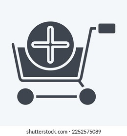 Icon Add. related to Online Store symbol. glyph style. simple illustration. shop