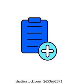 Ícone de uma tarefa de adição, isolada em um plano de fundo limpo.