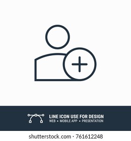 Icon add user graphic design single icon vector illustration