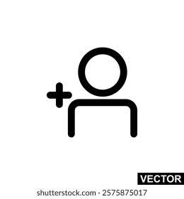 The icon of Add user. Simple flat icon illustration of Add user. Add user icon Vector illustration logo template for many purpose.