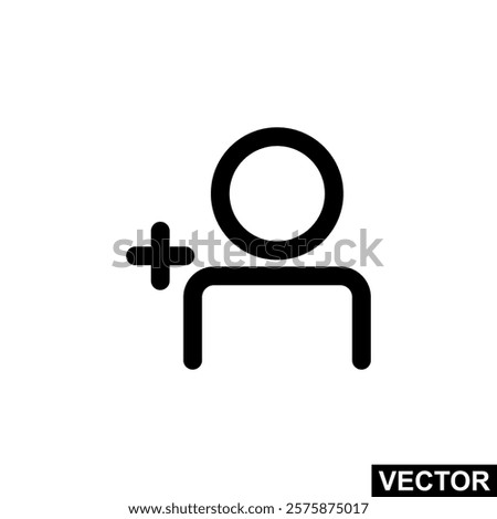 The icon of Add user. Simple flat icon illustration of Add user. Add user icon Vector illustration logo template for many purpose.