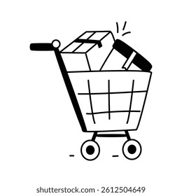 Icon for adding and managing items during online shopping