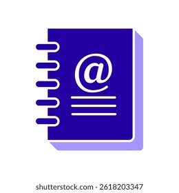Icon a address book, isolated against a clean background.