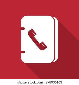 Icon address book on long shadow