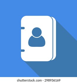 Icon address book on long shadow