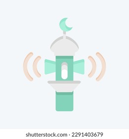 Icon Adhan Call. related to Eid Al Adha symbol. Flat Style. simple design editable. simple illustration