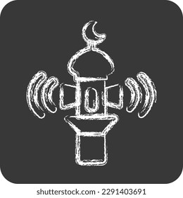 Icon Adhan Call. related to Eid Al Adha symbol. Chalk Style. simple design editable. simple illustration