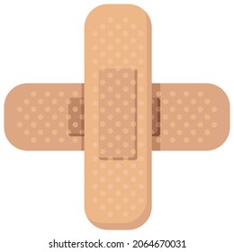 Icon of adhesive bandage in a flat style isolated on a white background. Vector illustration