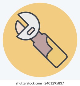 Icon Adjustable Wrench. related to Construction symbol. color mate style. simple design editable. simple illustration