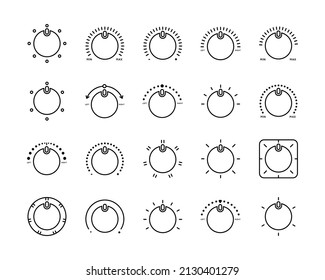 Icon Adjustment Knob. Heat-Cold, Left-Right, Power, Switching, Mode, Setting, Selection. Vector sign in simple style isolated on white background.