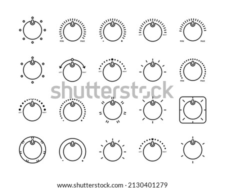 Icon Adjustment Knob. Heat-Cold, Left-Right, Power, Switching, Mode, Setting, Selection. Vector sign in simple style isolated on white background.