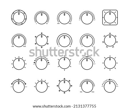 Icon Adjustment Knob. Heat-Cold, Left-Right, Power, Switching, Mode, Setting, Selection. Vector sign in simple style isolated on white background.