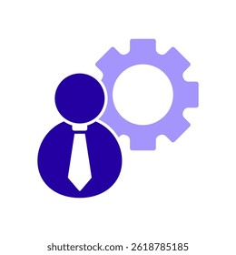 Symbol eine Verwaltung einzeln auf sauberem Hintergrund.