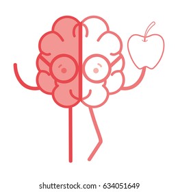 icon adorable kawaii brain with a lot of diamond