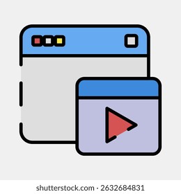 Icon ads. Internet network elements. Icon in filled line style.
